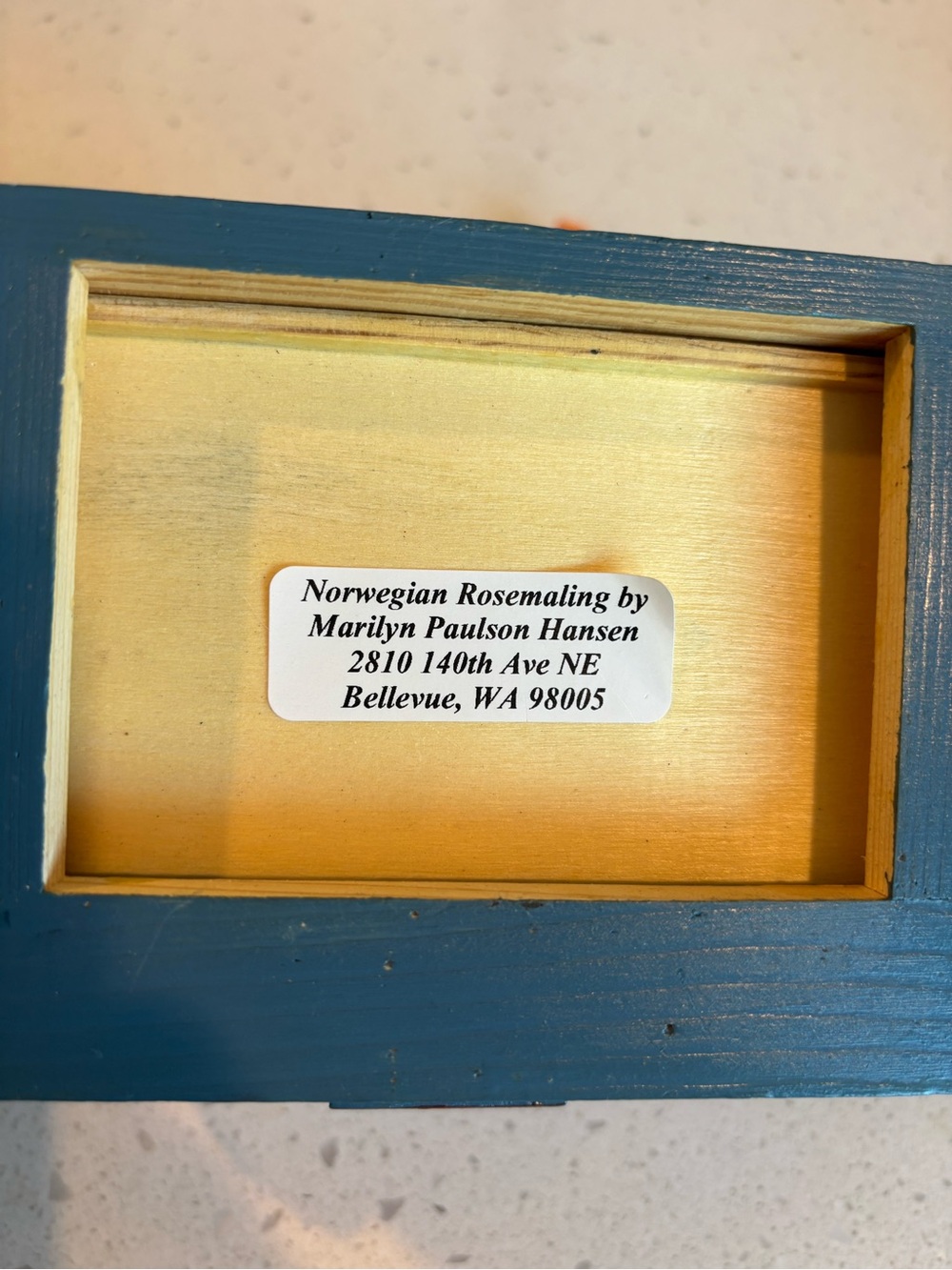 Hand-Painted Floral Blue Jewelry Box - Picture 8 of 8